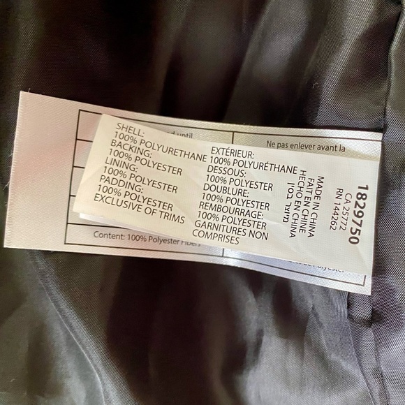 Dex Faux Leather Black Mini Puffer Jacket NWOT - Picture 10 of 11